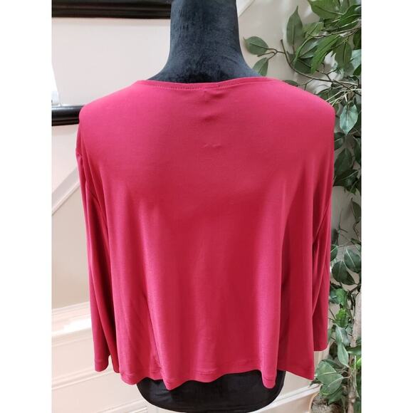 Julian Taylor Women Pink Long Sleeve V Neck Open Front Cardigan Sweater Size 22W - Picture 7 of 12